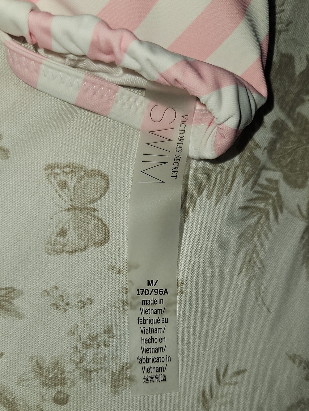 Victoria Secret Women’s Pink and White Striped Triangle Bikini - Picture 4 of 6